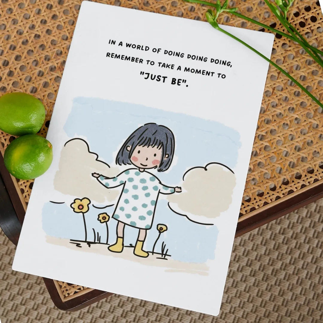 Postcard - "just be" by KINDERBEINGS.COM