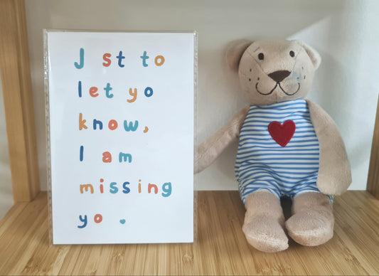 Postcard - "missing U" by KINDERBEINGS.COM