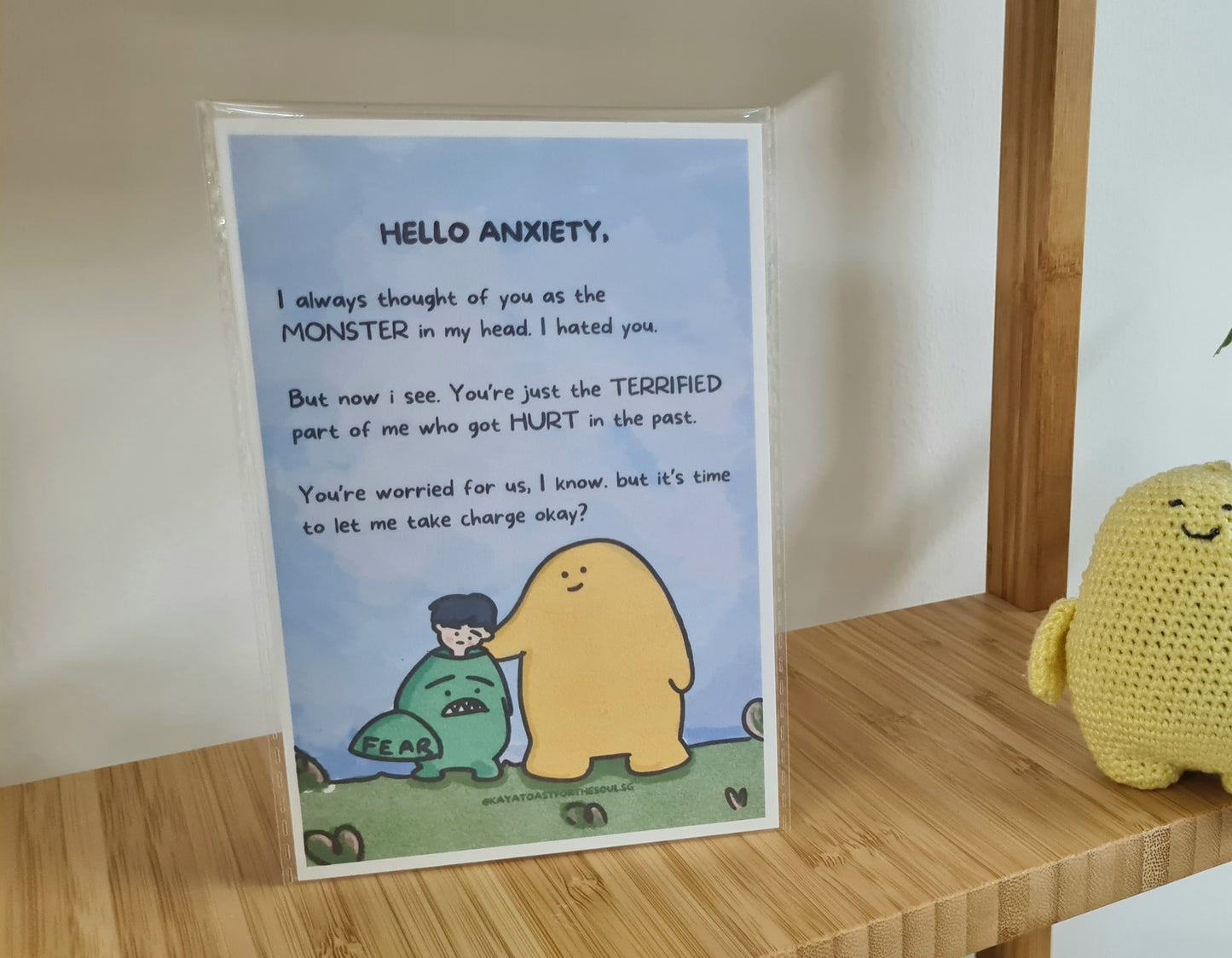 Kaya Toast Postcard  - "Hello Anxiety" by KAYA TOAST FOR THE SOUL