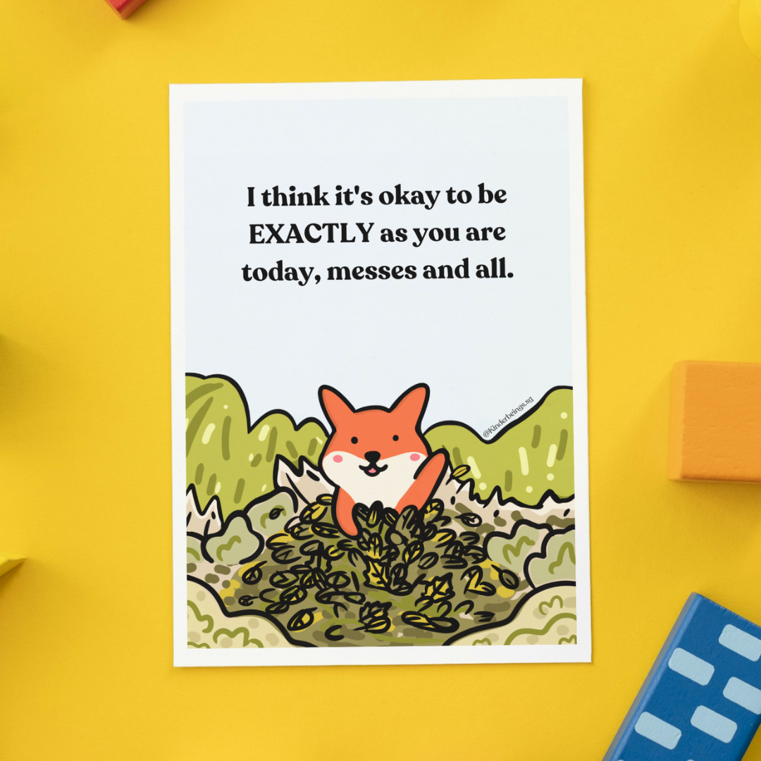 KB Postcard - "Be a mess!" by KINDERBEINGS.COM