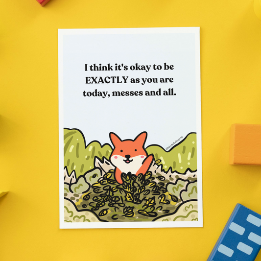 KB Postcard - "Be a mess!" by KINDERBEINGS.COM