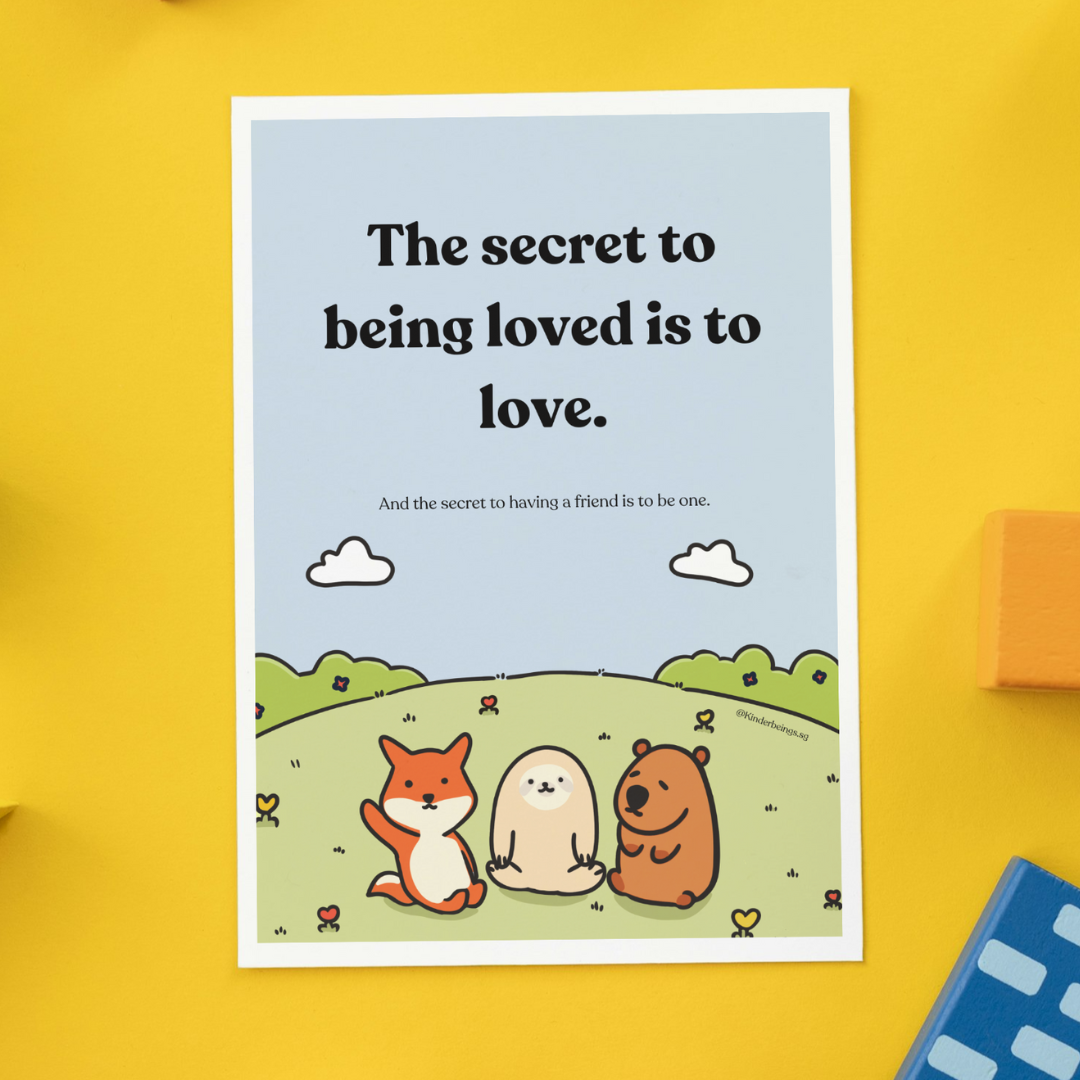 KB Postcard - "Be a friend" by KINDERBEINGS.COM