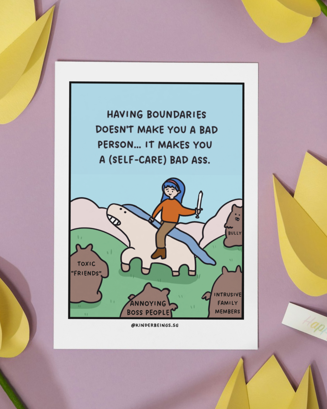 Postcard - "Boundary Boss" by KINDERBEINGS.COM